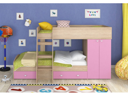 Двухъярусная кровать Golden Kids-2 для девочек, спальные места 200х90 см